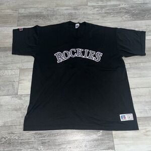 MLB Colorado Rockies #14 Galarraga VTG Shirt Russell Athletic 2XL Black USA Made